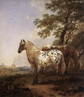 Nicolaes Berchem - Landscape With Two Horses